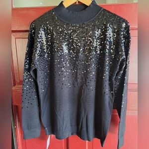 Black sweater with shiny sequins
